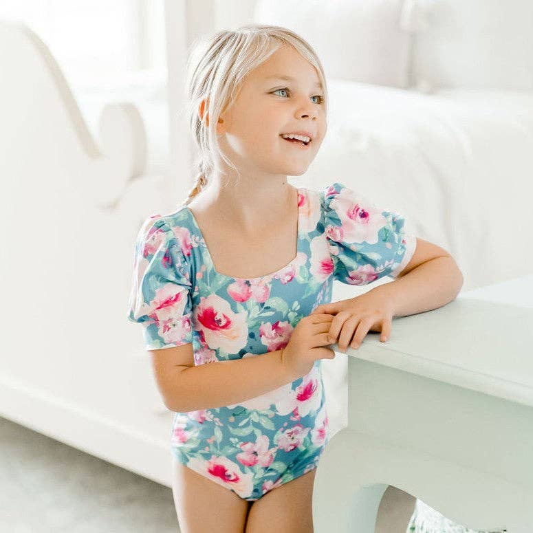 Puff Sleeve Leotard - Secret Cove (RUNNING SMALL)