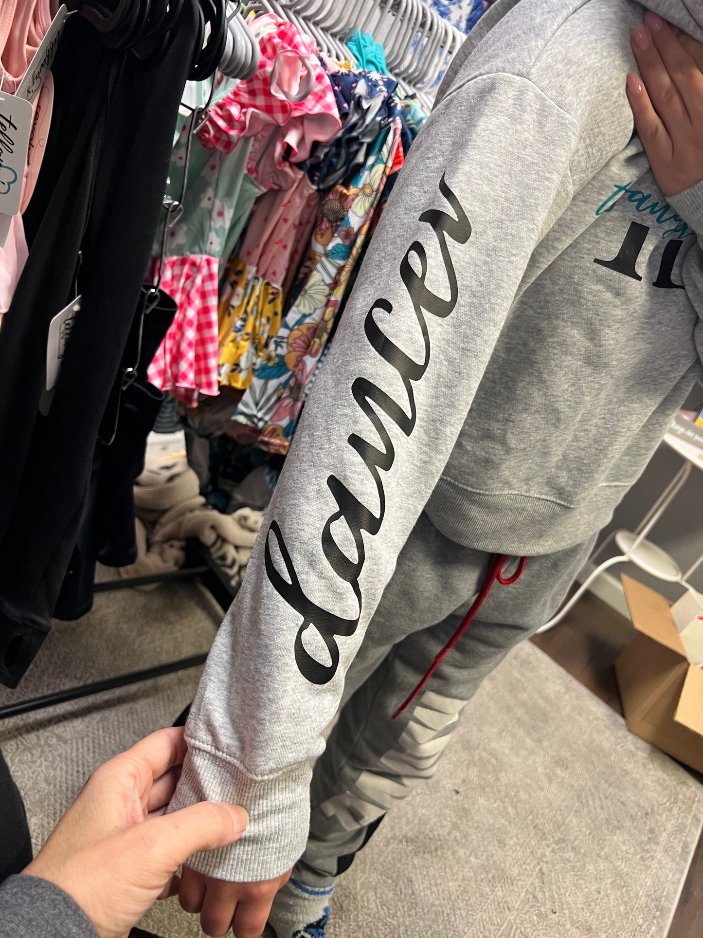 CUSTOM * Gray Crop Hoodie (Teffany's)